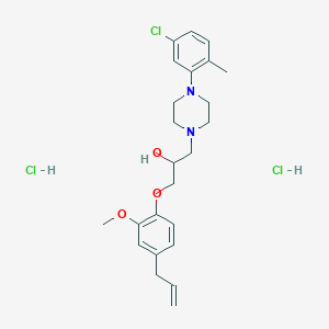 molecular formula C24H33Cl3N2O3 B3992548 1-[4-(5-Chloro-2-methylphenyl)piperazin-1-yl]-3-(2-methoxy-4-prop-2-enylphenoxy)propan-2-ol;dihydrochloride 