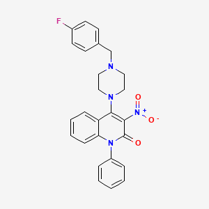 4-[4-(4-fluorobenzyl)piperazin-1-yl]-3-nitro-1-phenylquinolin-2(1H)-one