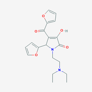 molecular formula C19H22N2O5 B3992586 1-[2-(diethylamino)ethyl]-5-(furan-2-yl)-4-(furan-2-ylcarbonyl)-3-hydroxy-1,5-dihydro-2H-pyrrol-2-one 