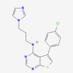 5-(4-chlorophenyl)-N-[3-(1H-imidazol-1-yl)propyl]thieno[2,3-d]pyrimidin-4-amine