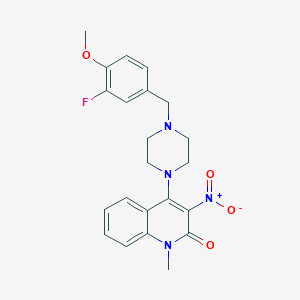 4-[4-(3-fluoro-4-methoxybenzyl)-1-piperazinyl]-1-methyl-3-nitro-2(1H)-quinolinone