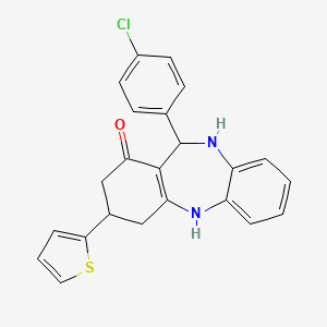 11-(4-chlorophenyl)-3-(thiophen-2-yl)-2,3,4,5,10,11-hexahydro-1H-dibenzo[b,e][1,4]diazepin-1-one