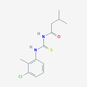molecular formula C13H17ClN2OS B399262 N-[(3-chloro-2-methylphenyl)carbamothioyl]-3-methylbutanamide 