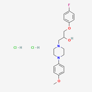 molecular formula C20H27Cl2FN2O3 B3992632 1-(4-fluorophenoxy)-3-[4-(4-methoxyphenyl)piperazin-1-yl]propan-2-ol;dihydrochloride 