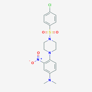 4-[4-(4-CHLOROBENZENESULFONYL)PIPERAZIN-1-YL]-N,N-DIMETHYL-3-NITROANILINE