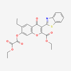 3-(1,3-benzothiazol-2-yl)-2-(ethoxycarbonyl)-6-ethyl-4-oxo-4H-chromen-7-yl ethyl oxalate