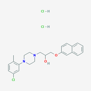 molecular formula C24H29Cl3N2O2 B3992653 1-[4-(5-Chloro-2-methylphenyl)piperazin-1-yl]-3-naphthalen-2-yloxypropan-2-ol;dihydrochloride 