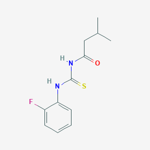 molecular formula C12H15FN2OS B399266 N-[(2-fluorophenyl)carbamothioyl]-3-methylbutanamide 