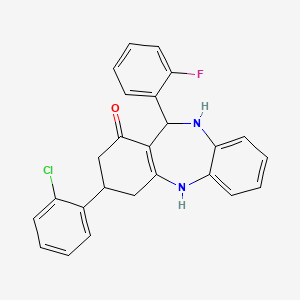 3-(2-chlorophenyl)-11-(2-fluorophenyl)-2,3,4,5,10,11-hexahydro-1H-dibenzo[b,e][1,4]diazepin-1-one