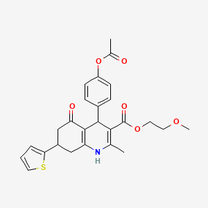 2-Methoxyethyl 4-[4-(acetyloxy)phenyl]-2-methyl-5-oxo-7-(thiophen-2-yl)-1,4,5,6,7,8-hexahydroquinoline-3-carboxylate