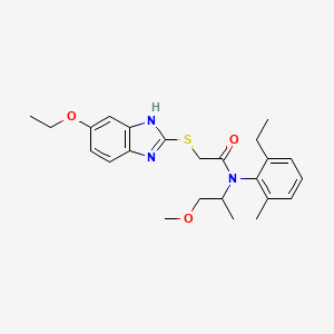 2-[(5-ETHOXY-1H-1,3-BENZODIAZOL-2-YL)SULFANYL]-N-(2-ETHYL-6-METHYLPHENYL)-N-(1-METHOXYPROPAN-2-YL)ACETAMIDE