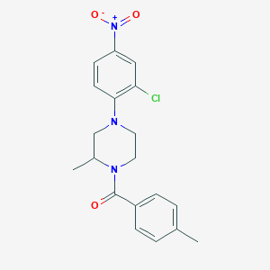 molecular formula C19H20ClN3O3 B3992710 [4-(2-Chloro-4-nitrophenyl)-2-methylpiperazin-1-yl](4-methylphenyl)methanone 