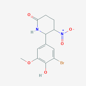 6-(3-Bromo-4-hydroxy-5-methoxyphenyl)-5-nitropiperidin-2-one