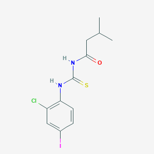 molecular formula C12H14ClIN2OS B399274 N-(2-chloro-4-iodophenyl)-N'-(3-methylbutanoyl)thiourea 