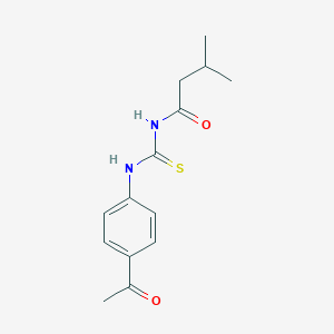 molecular formula C14H18N2O2S B399276 N-[(4-acetylphenyl)carbamothioyl]-3-methylbutanamide 