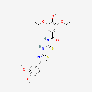 N-({[4-(3,4-dimethoxyphenyl)-1,3-thiazol-2-yl]amino}carbonothioyl)-3,4,5-triethoxybenzamide