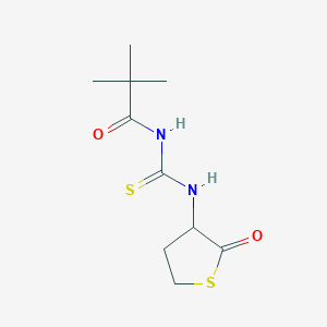 molecular formula C10H16N2O2S2 B3992804 2,2-dimethyl-N-{[(2-oxotetrahydro-3-thienyl)amino]carbonothioyl}propanamide 