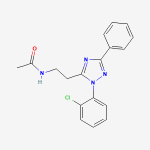 molecular formula C18H17ClN4O B3992815 N-{2-[1-(2-chlorophenyl)-3-phenyl-1H-1,2,4-triazol-5-yl]ethyl}acetamide 