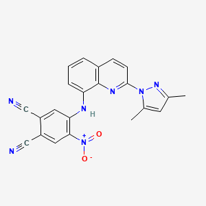 4-{[2-(3,5-dimethyl-1H-pyrazol-1-yl)-8-quinolinyl]amino}-5-nitrophthalonitrile