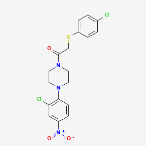 1-(2-chloro-4-nitrophenyl)-4-{[(4-chlorophenyl)thio]acetyl}piperazine