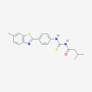 molecular formula C20H21N3OS2 B399283 3-methyl-N-{[4-(6-methyl-1,3-benzothiazol-2-yl)phenyl]carbamothioyl}butanamide 