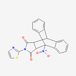 molecular formula C21H13N3O4S B3992834 1-nitro-17-(1,3-thiazol-2-yl)-17-azapentacyclo[6.6.5.02,7.09,14.015,19]nonadeca-2,4,6,9,11,13-hexaene-16,18-dione 