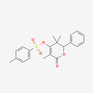 3,3,5-trimethyl-6-oxo-2-phenyl-3,6-dihydro-2H-pyran-4-yl 4-methylbenzenesulfonate