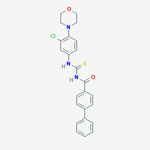 molecular formula C24H22ClN3O2S B399284 N-{[3-chloro-4-(morpholin-4-yl)phenyl]carbamothioyl}biphenyl-4-carboxamide 