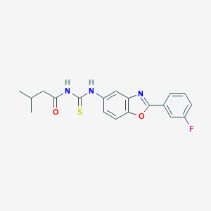 molecular formula C19H18FN3O2S B399285 N-[2-(3-fluorophenyl)-1,3-benzoxazol-5-yl]-N'-(3-methylbutanoyl)thiourea 