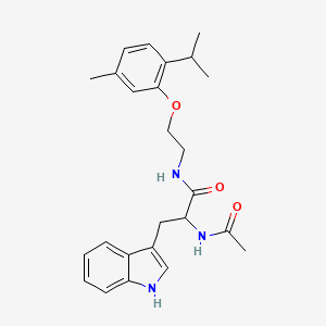 molecular formula C25H31N3O3 B3992854 2-acetamido-3-(1H-indol-3-yl)-N-[2-(5-methyl-2-propan-2-ylphenoxy)ethyl]propanamide 