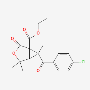 ethyl 6-(4-chlorobenzoyl)-6-ethyl-4,4-dimethyl-2-oxo-3-oxabicyclo[3.1.0]hexane-1-carboxylate