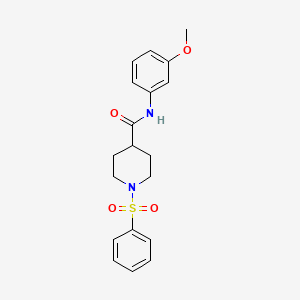 molecular formula C19H22N2O4S B3992893 N-(3-methoxyphenyl)-1-(phenylsulfonyl)-4-piperidinecarboxamide 