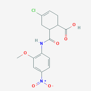 4-chloro-6-[(2-methoxy-4-nitrophenyl)carbamoyl]cyclohex-3-ene-1-carboxylic acid