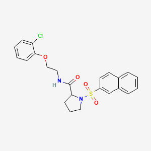 molecular formula C23H23ClN2O4S B3992918 N-[2-(2-chlorophenoxy)ethyl]-1-naphthalen-2-ylsulfonylpyrrolidine-2-carboxamide 