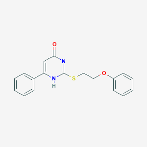 molecular formula C18H16N2O2S B399292 2-(2-phenoxyethylsulfanyl)-6-phenyl-1H-pyrimidin-4-one 