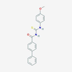 molecular formula C21H18N2O2S B399293 4-({[(4-Methoxyanilino)carbothioyl]amino}carbonyl)-1,1'-biphenyl 