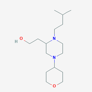 molecular formula C16H32N2O2 B3992958 2-[1-(3-Methylbutyl)-4-(oxan-4-yl)piperazin-2-yl]ethanol 