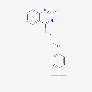 molecular formula C21H24N2OS B399297 4-{[2-(4-Tert-butylphenoxy)ethyl]sulfanyl}-2-methylquinazoline 