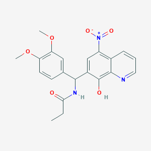 N-[(3,4-dimethoxyphenyl)-(8-hydroxy-5-nitroquinolin-7-yl)methyl]propanamide