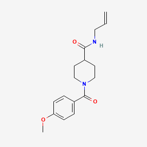 molecular formula C17H22N2O3 B3993061 1-(4-Methoxybenzoyl)-N-(prop-2-EN-1-YL)piperidine-4-carboxamide 