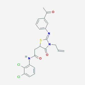 molecular formula C22H19Cl2N3O3S B399307 2-[2-(3-acetylphenyl)imino-4-oxo-3-prop-2-enyl-1,3-thiazolidin-5-yl]-N-(2,3-dichlorophenyl)acetamide 