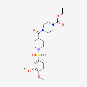 ETHYL 4-[1-(3,4-DIMETHOXYBENZENESULFONYL)PIPERIDINE-4-CARBONYL]PIPERAZINE-1-CARBOXYLATE