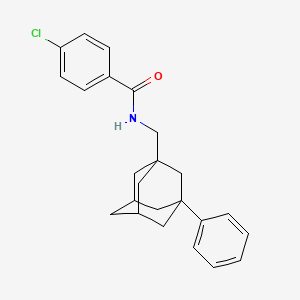 molecular formula C24H26ClNO B3993101 4-chloro-N-[(3-phenyl-1-adamantyl)methyl]benzamide 