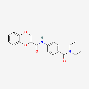 molecular formula C20H22N2O4 B3993110 N-[4-(diethylcarbamoyl)phenyl]-2,3-dihydro-1,4-benzodioxine-3-carboxamide 