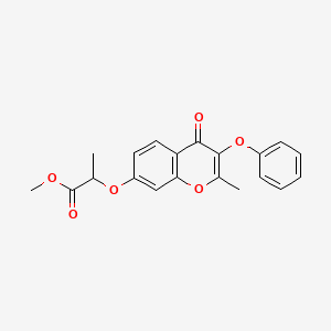 molecular formula C20H18O6 B3993121 methyl 2-[(2-methyl-4-oxo-3-phenoxy-4H-chromen-7-yl)oxy]propanoate 