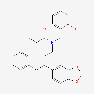 N-[3-(2H-1,3-BENZODIOXOL-5-YL)-4-PHENYLBUTYL]-N-[(2-FLUOROPHENYL)METHYL]PROPANAMIDE