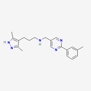 3-(3,5-dimethyl-1H-pyrazol-4-yl)-N-{[2-(3-methylphenyl)pyrimidin-5-yl]methyl}propan-1-amine