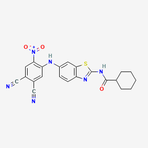 N-[6-(4,5-DICYANO-2-NITROANILINO)-1,3-BENZOTHIAZOL-2-YL]-1-CYCLOHEXANECARBOXAMIDE