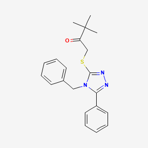 1-[(4-benzyl-5-phenyl-4H-1,2,4-triazol-3-yl)thio]-3,3-dimethyl-2-butanone