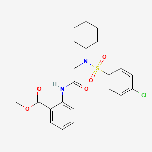 methyl 2-({N-[(4-chlorophenyl)sulfonyl]-N-cyclohexylglycyl}amino)benzoate